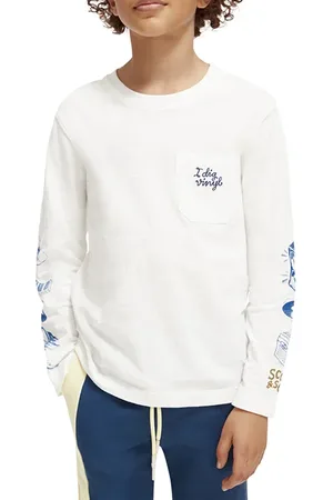 Scotch&Soda Relaxed-fit Long-sleeved Artwork T-shirt In Organic Cotton W