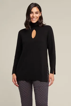 Elena Miro Turtleneck Sweater In Fine Yarns Black