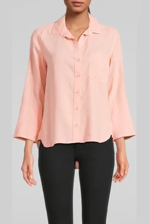 Bella Dahl Shirt Tail Button Down Sunset Coral