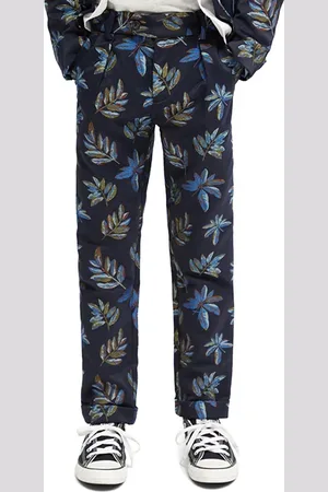 Scotch&Soda Loose Tapered-fit Jacquard Pants Leaf Jacquard