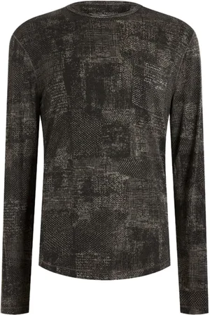 John Varvatos Atkins Ls Chipped Wall Printed Burnout C Med Grey