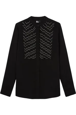 The Kooples Chemise Brodee A Manches Longues Black
