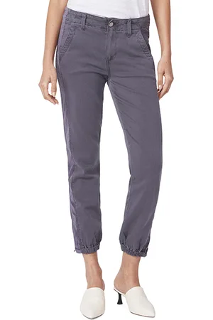Paige Mayslie Jogger Velvet Inset Vintage Pearl Grey