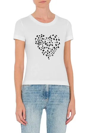 Moschino Leopard Heart Jersey T-shirt White