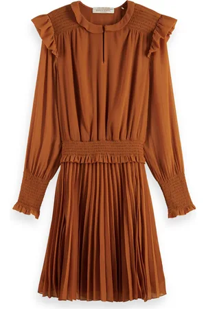 Scotch&Soda Smocked Mini Dress Cinnamon Spice