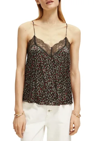 Scotch&Soda Camisole With Lace Detail Creatures Of The Night Field Green