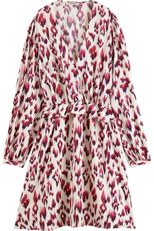 Scotch&Soda Wrapped Short Dress Brushed Ikat Cherry Pie