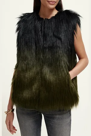 Scotch&Soda Gradient Faux Fur Gilet Black