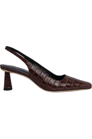 By Far Diana Nutella Croco Embossed Leather