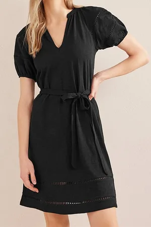 Boden Trim Detail Jersey Dress Black