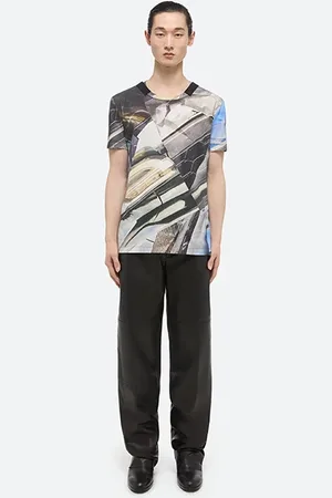 Helmut Lang Printed Tee Cotton Silver Car Print
