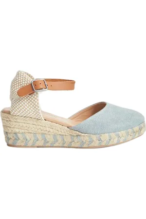 White Stuff Espadrille Closed Toe Wedge Chamb Blue