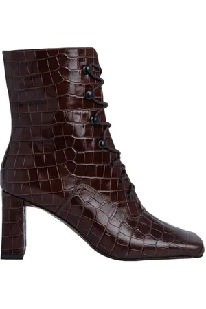By Far Claude Nutella Croco Embossed Leather