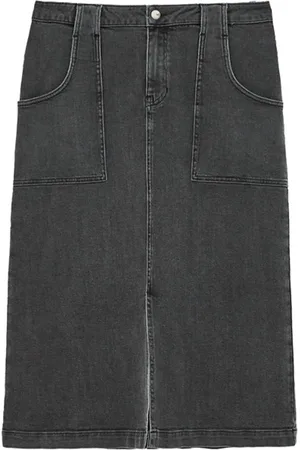 White Stuff Ulla Denim Midi Skirt Black Denim