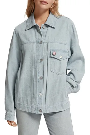 Scotch&Soda Trucker Jacket — Indigo Waves Jacquard Indigo Wave Jacquard