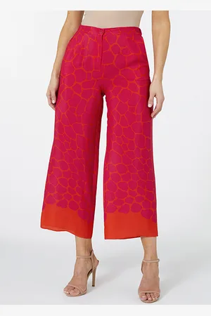 Elena Miro Elegant Printed Trousers Red