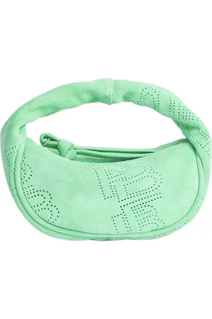 By Far Micro Cush Spearmint Perforated Suede Leather