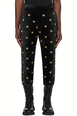 Moschino Allover Teddy Embroidery Chenille Joggers Black