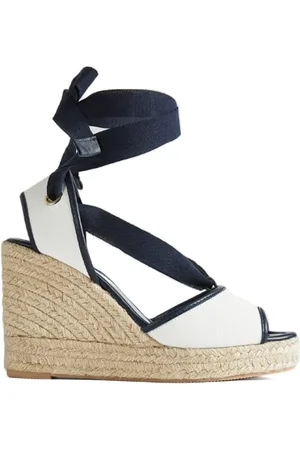 LK Bennett Chiara Tie Espadrilles Navy/cream