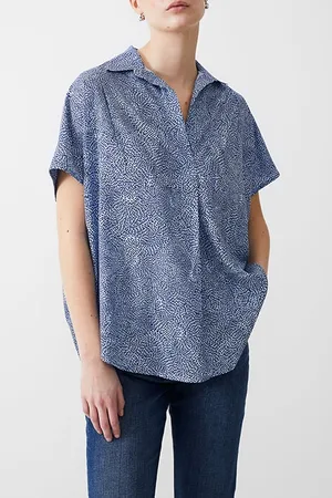 French Connection Bernice Crepe Light Popover Placidblue/dknvy/wht