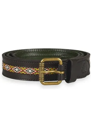 Scotch&Soda Tape Trimmed Leather Belt Brown