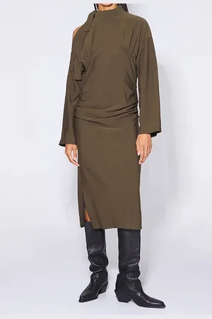 Bimba y Lola Khaki Midi Dress