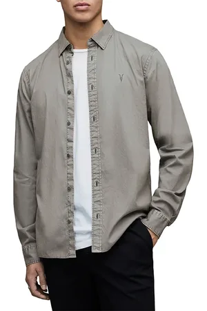 AllSaints Hawthorne Ls Shirt Stereo Grey