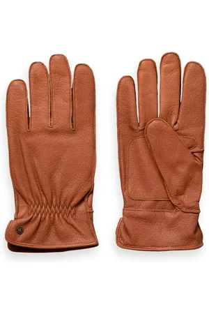 Scotch&Soda Grain Leather Gloves Toffee