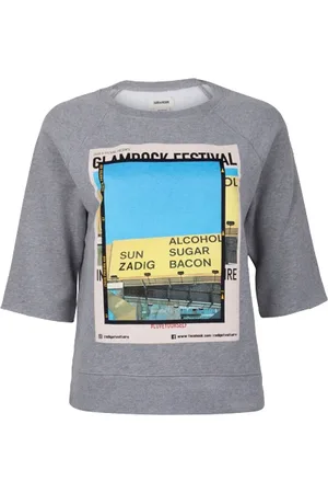 Zadig & Voltaire Zadig & Voltaire Lina Photoprint Sweat Molleton Gris Chine