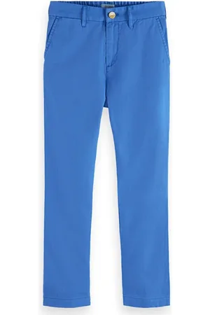 Scotch&Soda Loose-tapered-fit Cotton Linen Pants Tile Blue