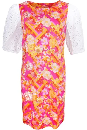 MUCHO GUSTO Dress Oristano Orange Fuchsia