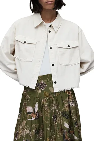 AllSaints Ziva Cord Shirt Almond White