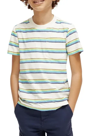 Scotch&Soda Relaxed Fit Yarn-dyed Stripe T-shirt In Organic Cotton Ecru