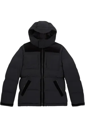 The Kooples Down Jacket With Contrasted Yoke Black