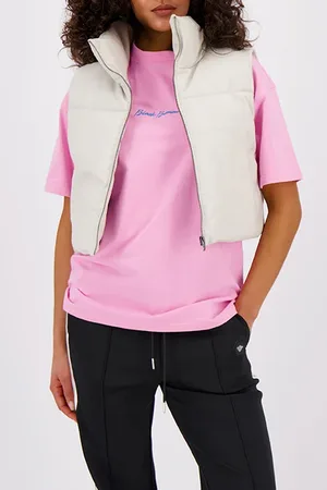 Black Bananas Faux Leather Bodywarmer Light Grey