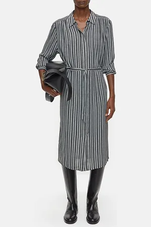 Closed Gathered Dress Industrial Green