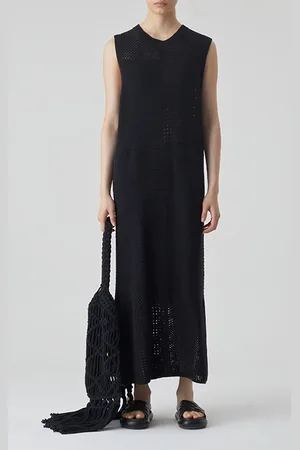 Closed Crew Sleeveless Dresses Black