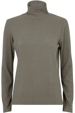 French Connection Talie Modal Jersey High Neck Top Deep Moss