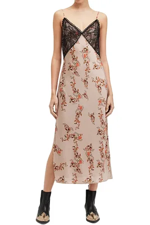 AllSaints Immy Oto Dress Almond Beige