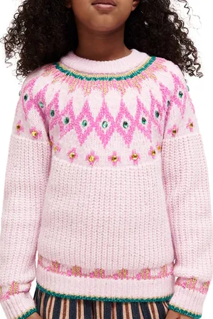 Scotch&Soda Intarsia Rhinestone Pullover Disco Pink