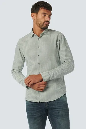 No Excess Shirt Stripes With Linen Zinc