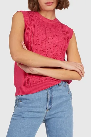 ICODE Magenta Knit Sleeveless Sweater