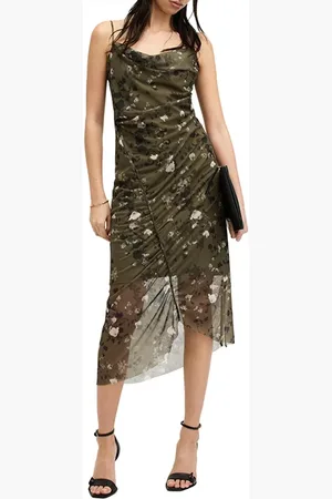 AllSaints Ulla Kora Dress Khaki Green
