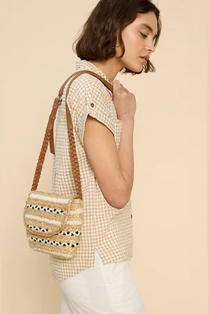 White Stuff Demi Jute Mini Crobody Natural