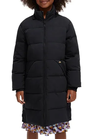Scotch&Soda Girls Longer-length Water-repellent Puffer Coat Black