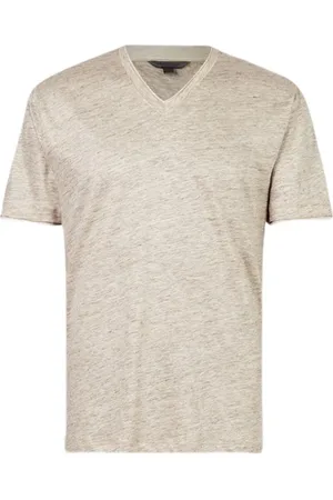 John Varvatos Wooster Regular Fit Ss Vneck With Melang Toast