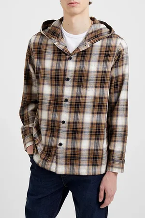 French Connection Relaxed Hooded Check Shirt Misc.