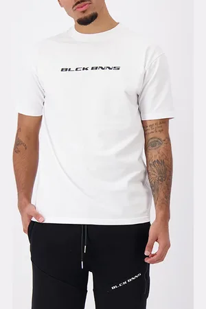 Black Bananas Cursive Script Tee White