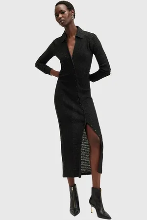 AllSaints Connie Midi Dress Black
