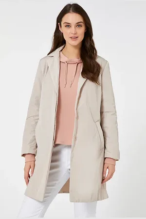 Elena Miro Taffeta Trench Coat With Light Padding Natural